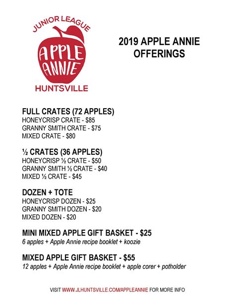 Apple Annies Menu With Prices